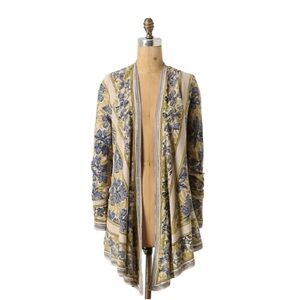 Guinevere Anthropologie Pointed Tapestry Cardigan